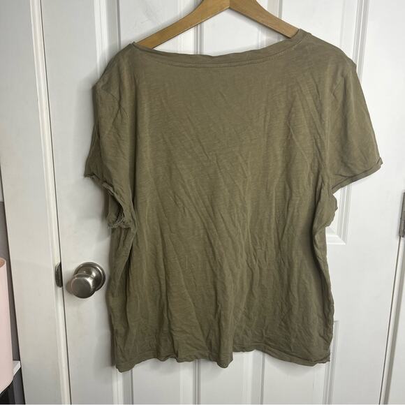 Madewell Olive Green Cotton V Neck Short Sleeve T-shirt Size XXL - Picture 6 of 6